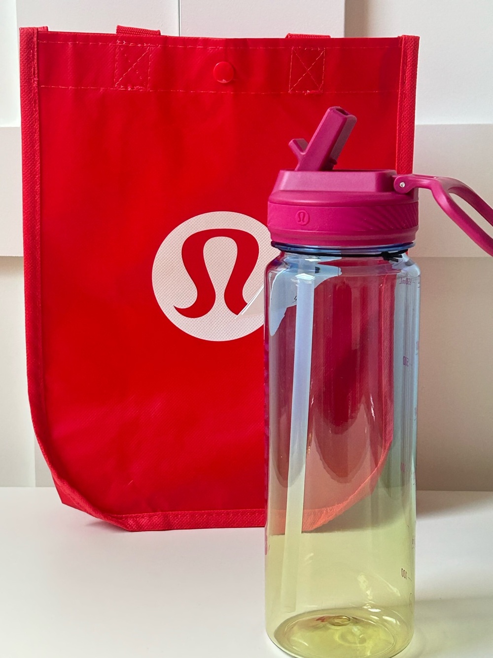 Lululemon Back to Life Clear Bottle 24oz Straw Lid
